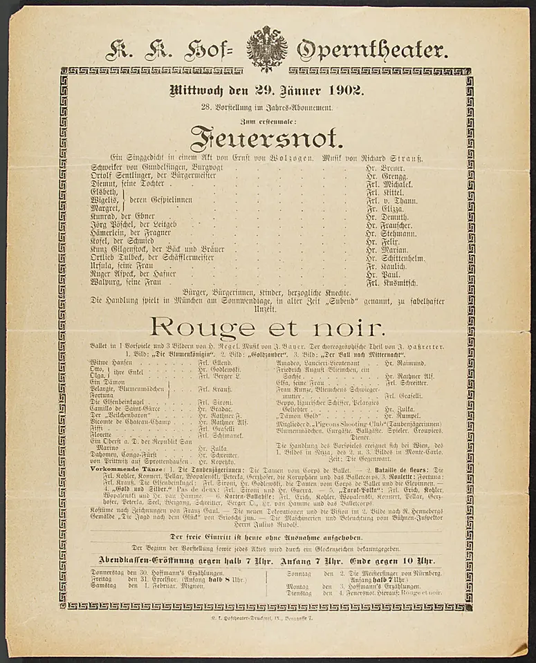 Feuersnot, Rouge et noir
