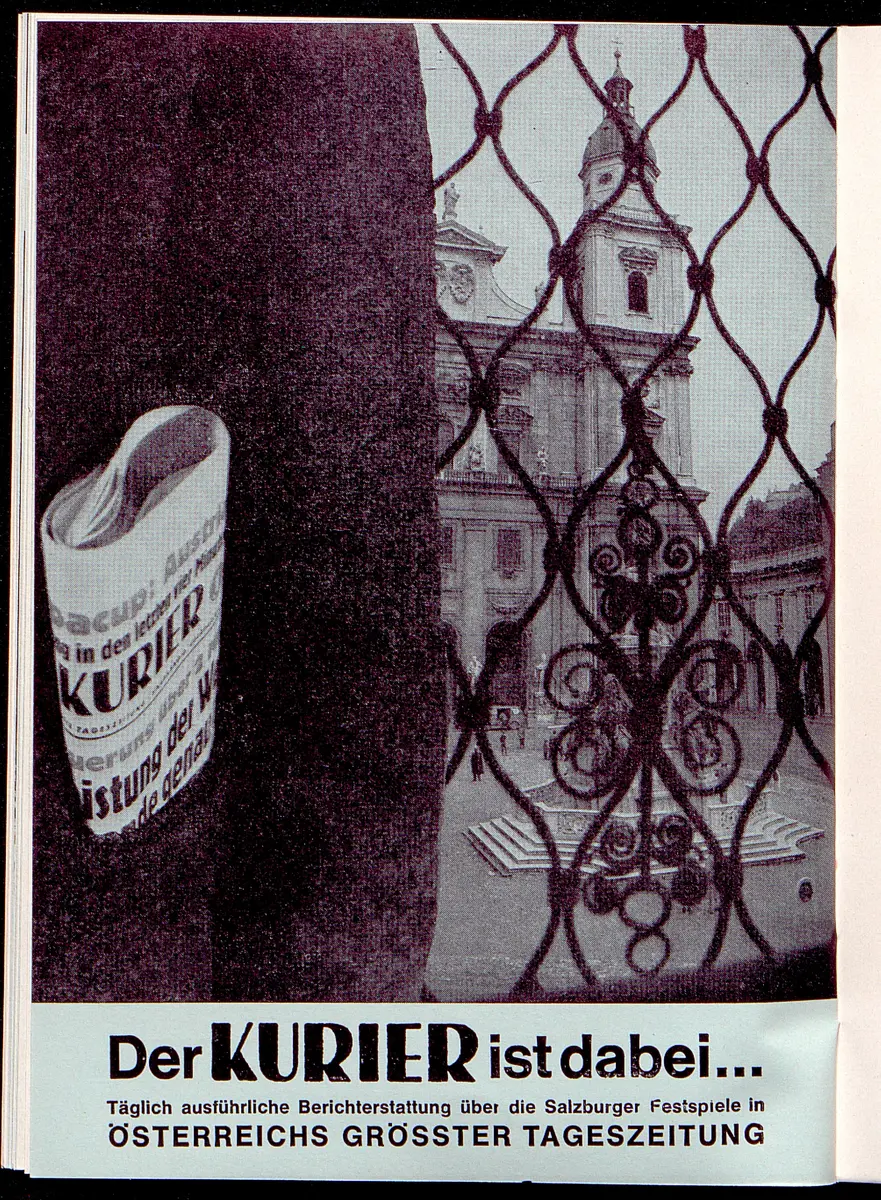 Salzburger Festspiele 1964, Titel in Vorlageform: Salzburgo Festival 1964, Verweis auf Stücktitel: Cosi fan tutte, Verweis auf Stücktitel: Figaros Hochzeit, Verweis auf Stücktitel: Lucio Silla, Verweis auf Stücktitel: Die Zauberflöte, Verweis auf Stücktitel: Ariadne auf Naxos, Verweis auf Stücktitel: Elektra, Verweis auf Stücktitel: Der Rosenkavalier, Verweis auf Stücktitel: Macbeth, Verweis auf Stücktitel: Jedermann, Verweis auf Stücktitel: Faust, Verweis auf Stücktitel: Die lustigen Weiber von Windsor
