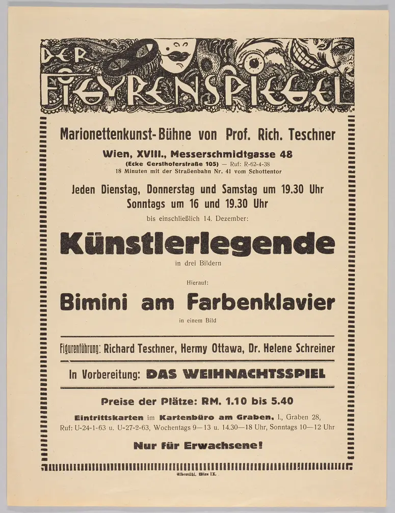 Der Figurenspiegel, Verweis auf Stücktitel: Künstlerlegende, Verweis auf Stücktitel: Das Farbenklavier