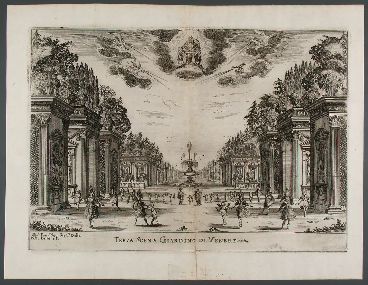 Le nozze degli dei, Titel in Vorlageform: Le nozze degli dei. Favola Dell Ab' Gio. Carlo Coppola Rappresentata in Musica in Firenze nelle reali nozze de serenis.mi Gran Duchi di Toschana Ferdinando II. e Vittoria Principessa d'Urbino