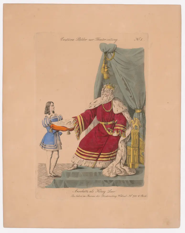 Heinrich Anschütz, Titel der Serie: Costume-Bild, Name der Zeitschrift: Wiener Theaterzeitung, Verweis auf Stücktitel: König Lear