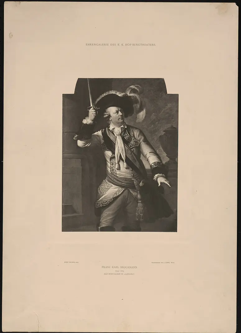 Johann Franz Hieronymus Brockmann, Verweis auf Stücktitel: Lanassa, Titel der Serie: Ehrengalerie des K.K. Hof-Burgtheaters