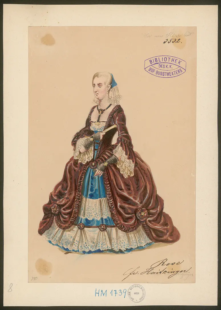 Wie man Häuser baut, Titel der Serie: Figurinen des k.k. Hof-Burgtheaters