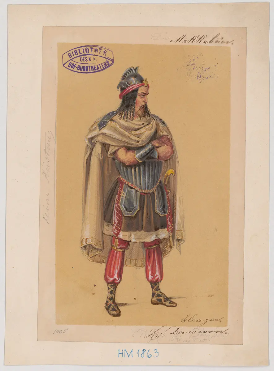 Die Makkabäer, Titel der Serie: Figurinen des k.k. Hof-Burgtheaters