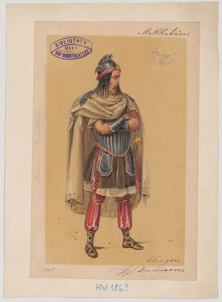 Die Makkabäer, Titel der Serie: Figurinen des k.k. Hof-Burgtheaters