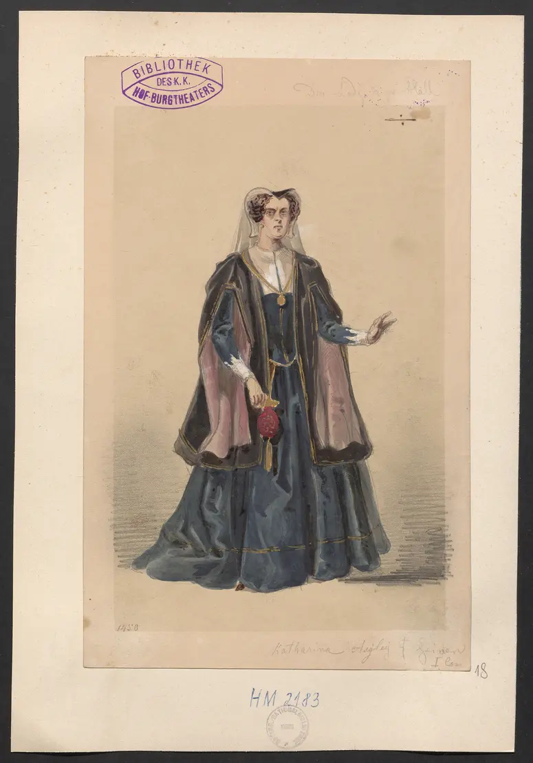 Die Lady von Worsley-Hall, Titel der Serie: Figurinen des k.k. Hof-Burgtheaters