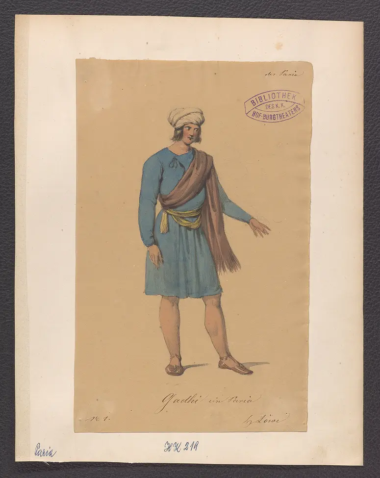 Der Paria, Titel der Serie: Figurinen des k.k. Hof-Burgtheaters