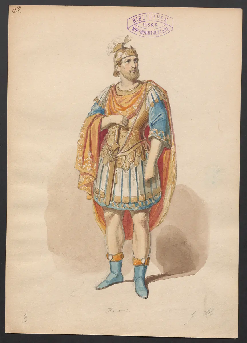 Brutus und Collatinus, Titel der Serie: Figurinen des k.k. Hof-Burgtheaters