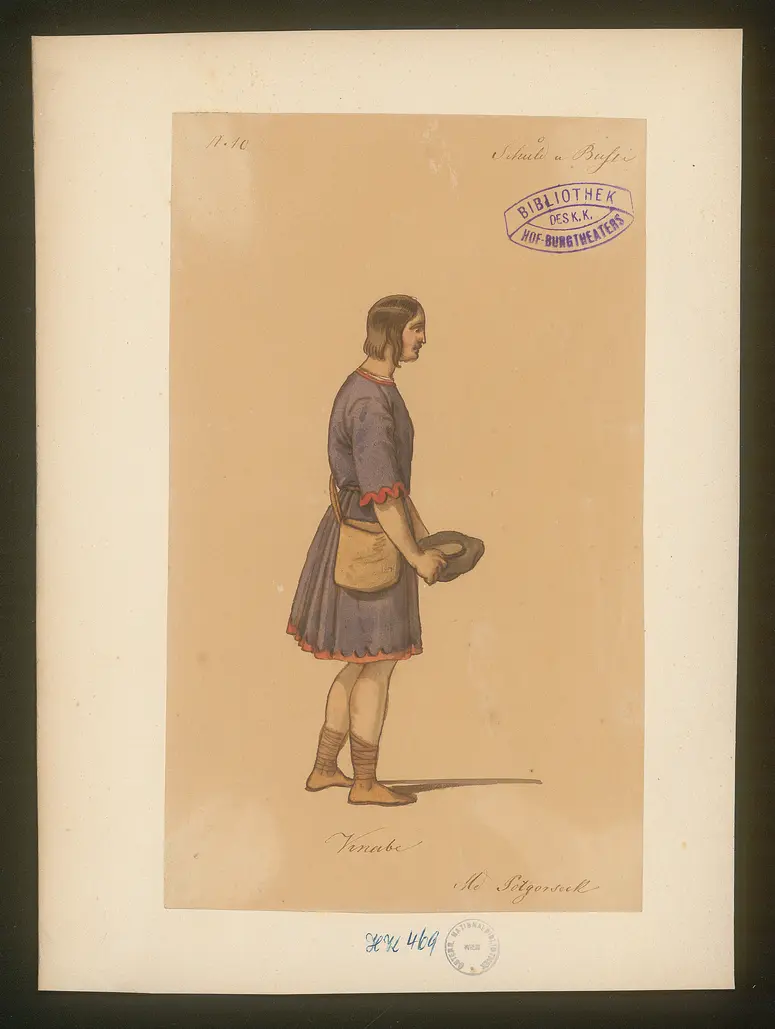 Schuld und Buße, Originaltitel: Genovefa, Titel der Serie: Figurinen des k.k. Hof-Burgtheaters