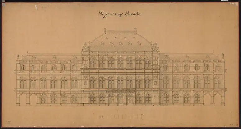 K. u. K. Hof-Opernhaus, Rückwärtige Ansicht