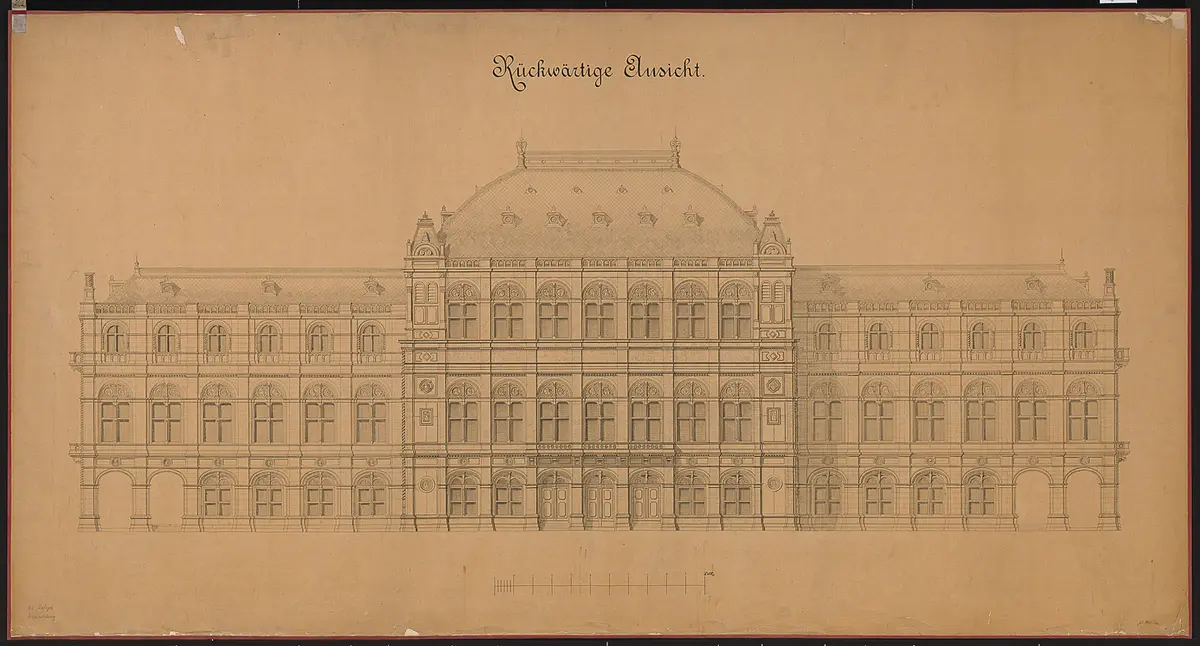 K. u. K. Hof-Opernhaus, Rückwärtige Ansicht