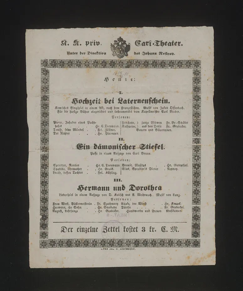Hochzeit bei Laternenschein, Ein dämonischer Stiefel, Hermann und Dorothea