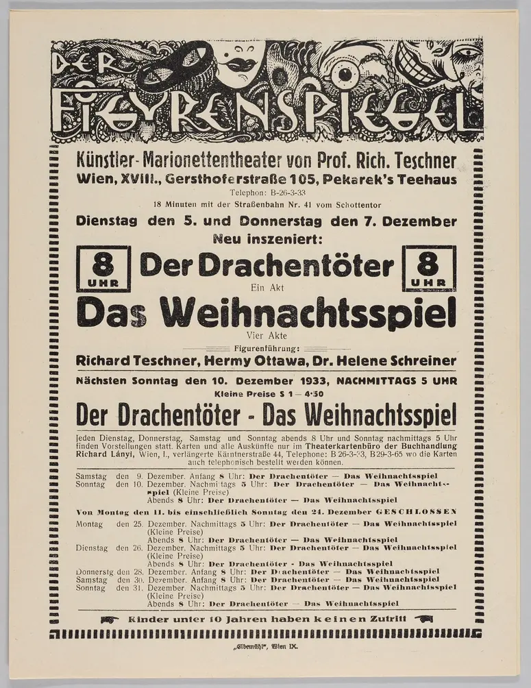 Der Figurenspiegel, Verweis auf Stücktitel: Der Drachentöter, Verweis auf Stücktitel: Das Weihnachtsspiel