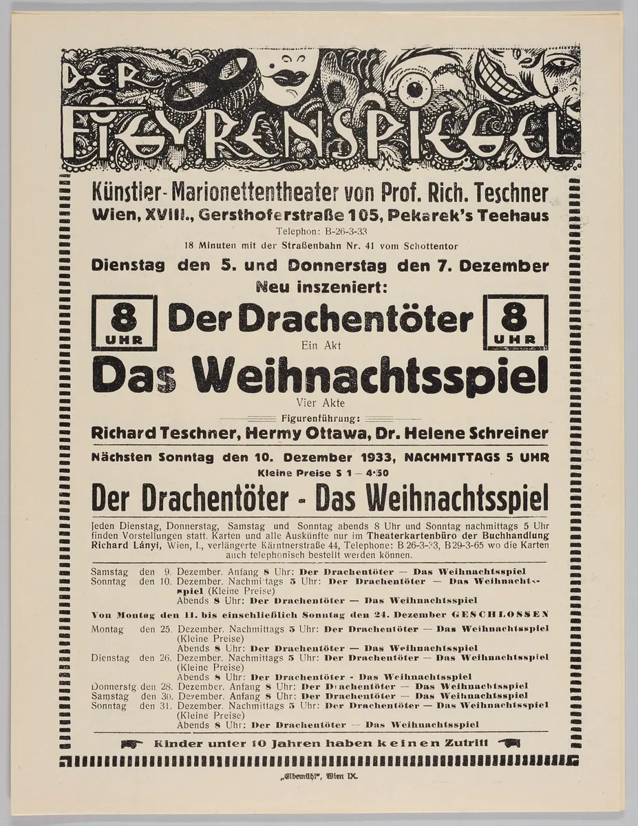 Der Figurenspiegel, Verweis auf Stücktitel: Der Drachentöter, Verweis auf Stücktitel: Das Weihnachtsspiel