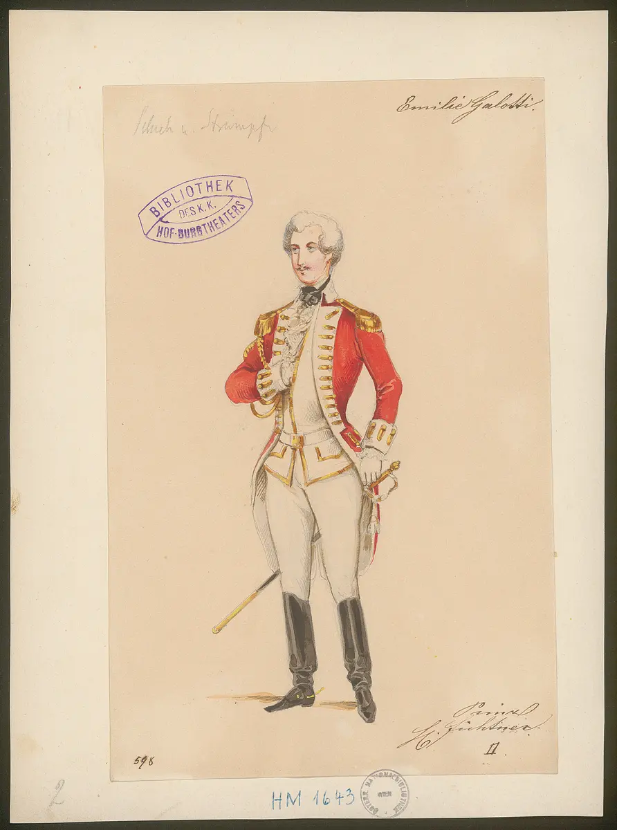 Emilia Galotti, Titel der Serie: Figurinen des k.k. Hof-Burgtheaters