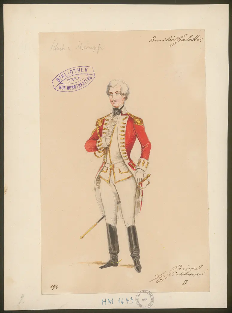 Emilia Galotti, Titel der Serie: Figurinen des k.k. Hof-Burgtheaters