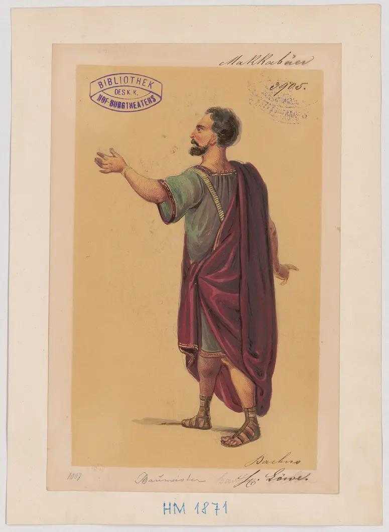 Die Makkabäer, Titel der Serie: Figurinen des k.k. Hof-Burgtheaters