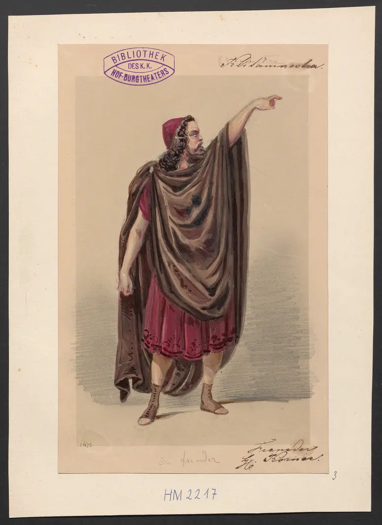 Klytämnestra, Titel der Serie: Figurinen des k.k. Hof-Burgtheaters