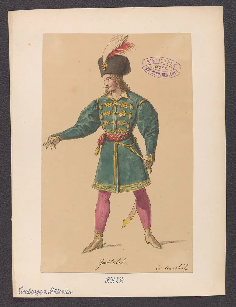 Cimburga von Masovien, Titel der Serie: Figurinen des k.k. Hof-Burgtheaters