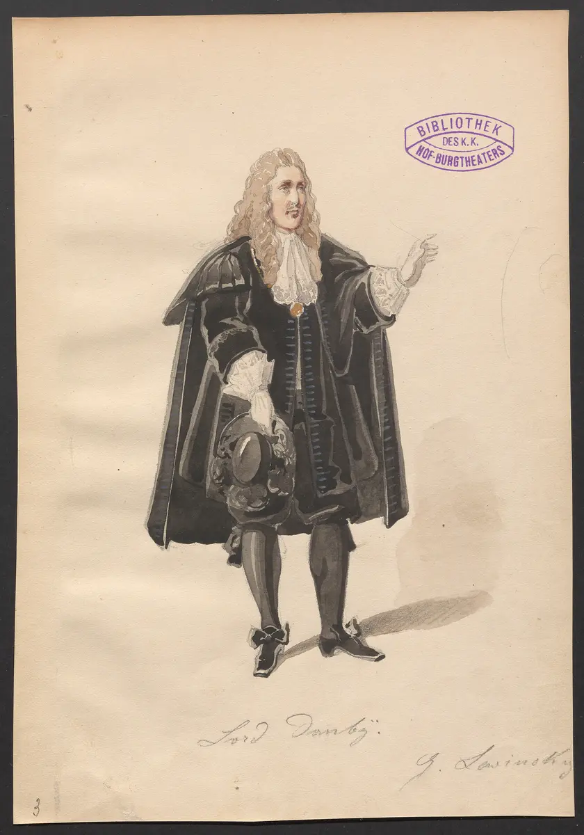 Wilhelm von Oranien in Whitehall, Titel der Serie: Figurinen des k.k. Hof-Burgtheaters