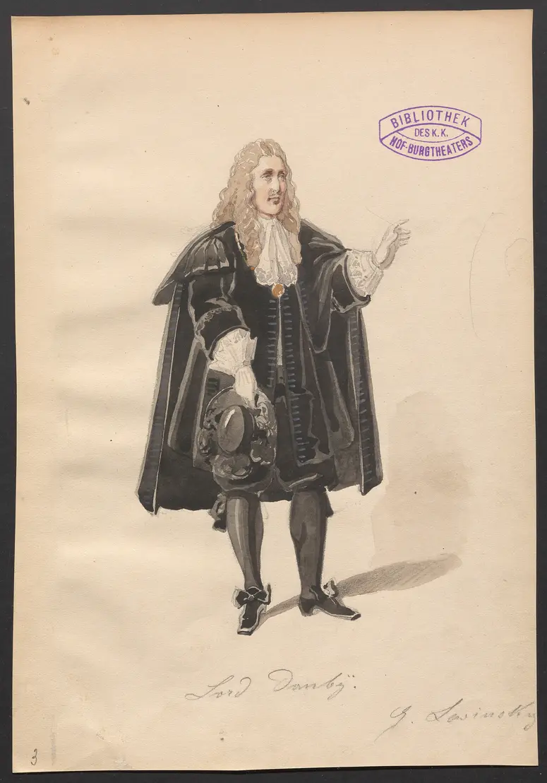 Wilhelm von Oranien in Whitehall, Titel der Serie: Figurinen des k.k. Hof-Burgtheaters