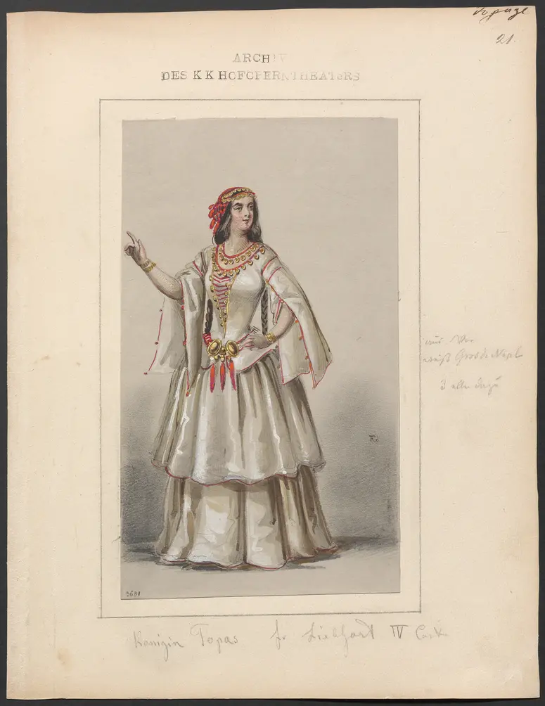 Königin Topas, Originaltitel: La reine Topaze, Titel der Serie: Figurinen des k.k. Hofoperntheaters