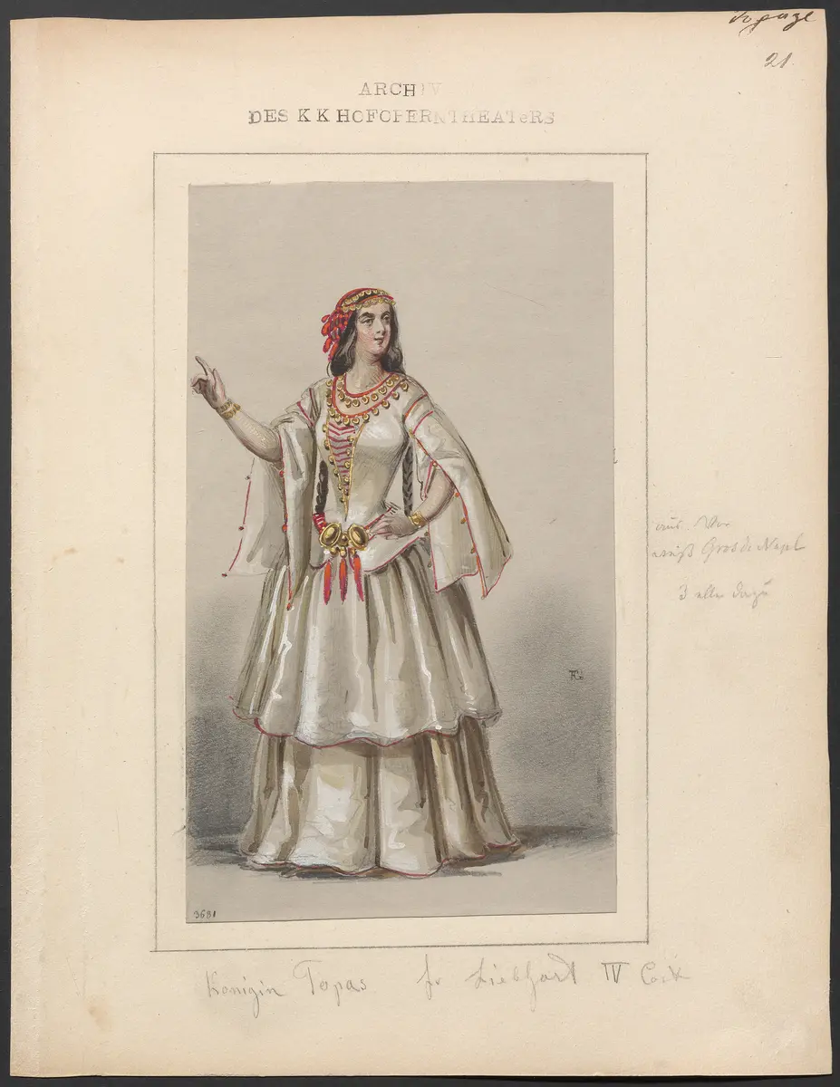 Königin Topas, Originaltitel: La reine Topaze, Titel der Serie: Figurinen des k.k. Hofoperntheaters