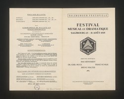Salzburger Festspiele 1925, Titel in Vorlageform: Festival musical et dramatique Salzbourg, Verweis auf Stücktitel: Don Juan, Verweis auf Stücktitel: Figaros Hochzeit, Verweis auf Stücktitel: Don Pasquale, Verweis auf Stücktitel: Die Entführung aus dem Serail, Verweis auf Stücktitel: Das Salzburger große Welttheater, Verweis auf Stücktitel: Das Mirakel