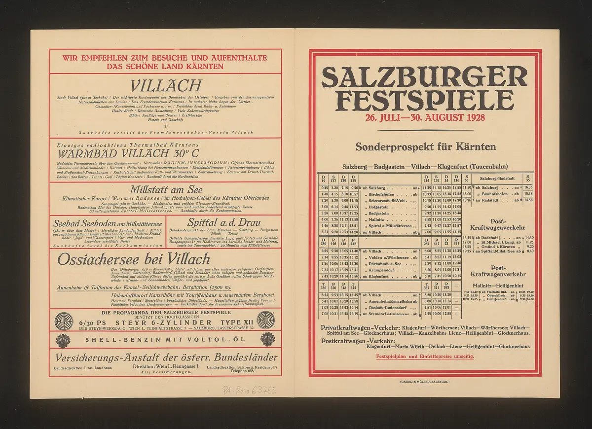 Salzburger Festspiele 1928, Verweis auf Stücktitel: Fidelio, Verweis auf Stücktitel: Die Zauberflöte, Verweis auf Stücktitel: Cosi fan tutte, Verweis auf Stücktitel: Die Räuber, Verweis auf Stücktitel: Iphigenie auf Tauris, Verweis auf Stücktitel: Jedermann, Verweis auf Stücktitel: Das Perchtenspiel