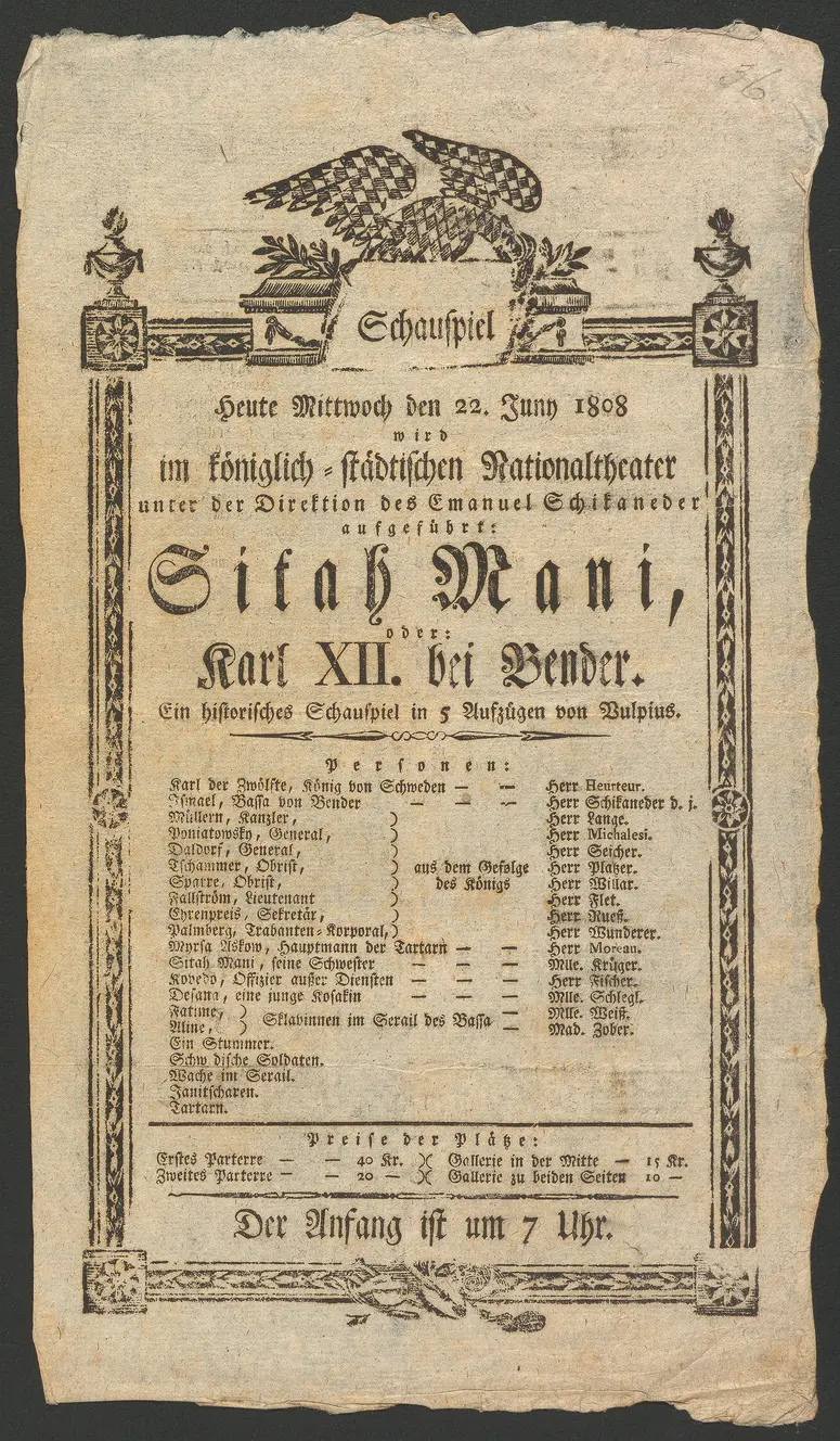 Sitah Mani oder Karl XII. bei Bender