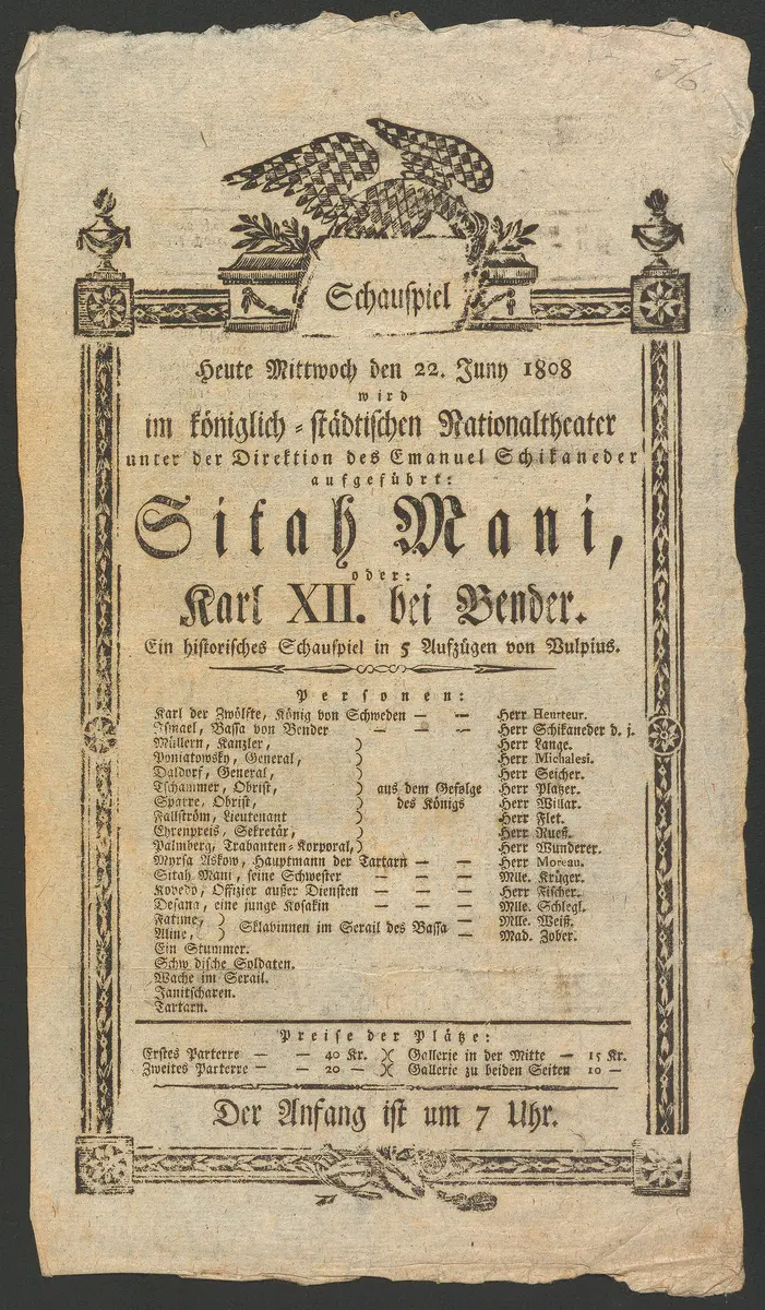 Sitah Mani oder Karl XII. bei Bender