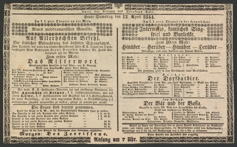 Das Ritterwort, Hinüber - Herüber - Hinüber - Herüber, Der Dorfbarbier, Der Bär und der Bassa