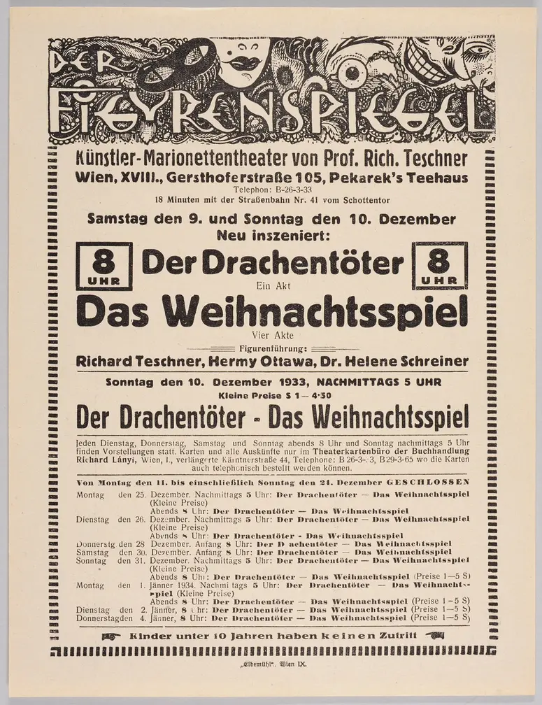 Der Figurenspiegel, Verweis auf Stücktitel: Der Drachentöter, Verweis auf Stücktitel: Das Weihnachtsspiel