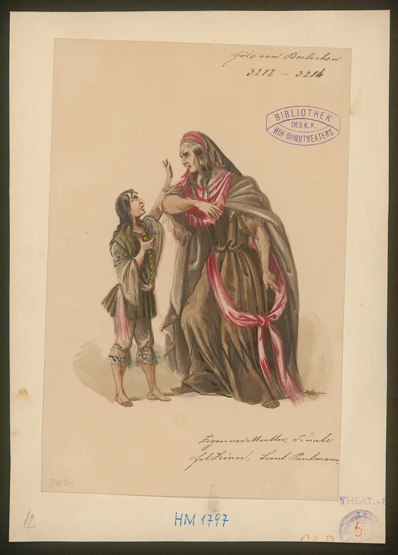Götz von Berlichingen mit der eisernen Hand, Titel der Serie: Figurinen des k.k. Hof-Burgtheaters