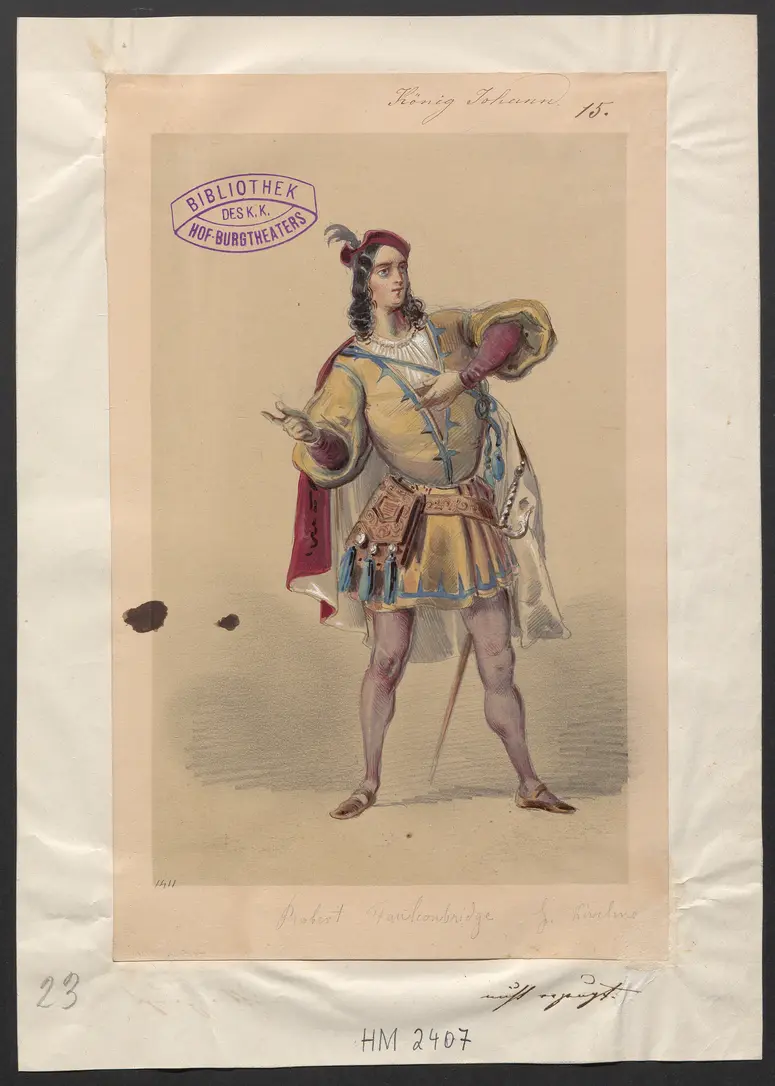 König Johann, Originaltitel: King John, Titel der Serie: Figurinen des k.k. Hof-Burgtheaters
