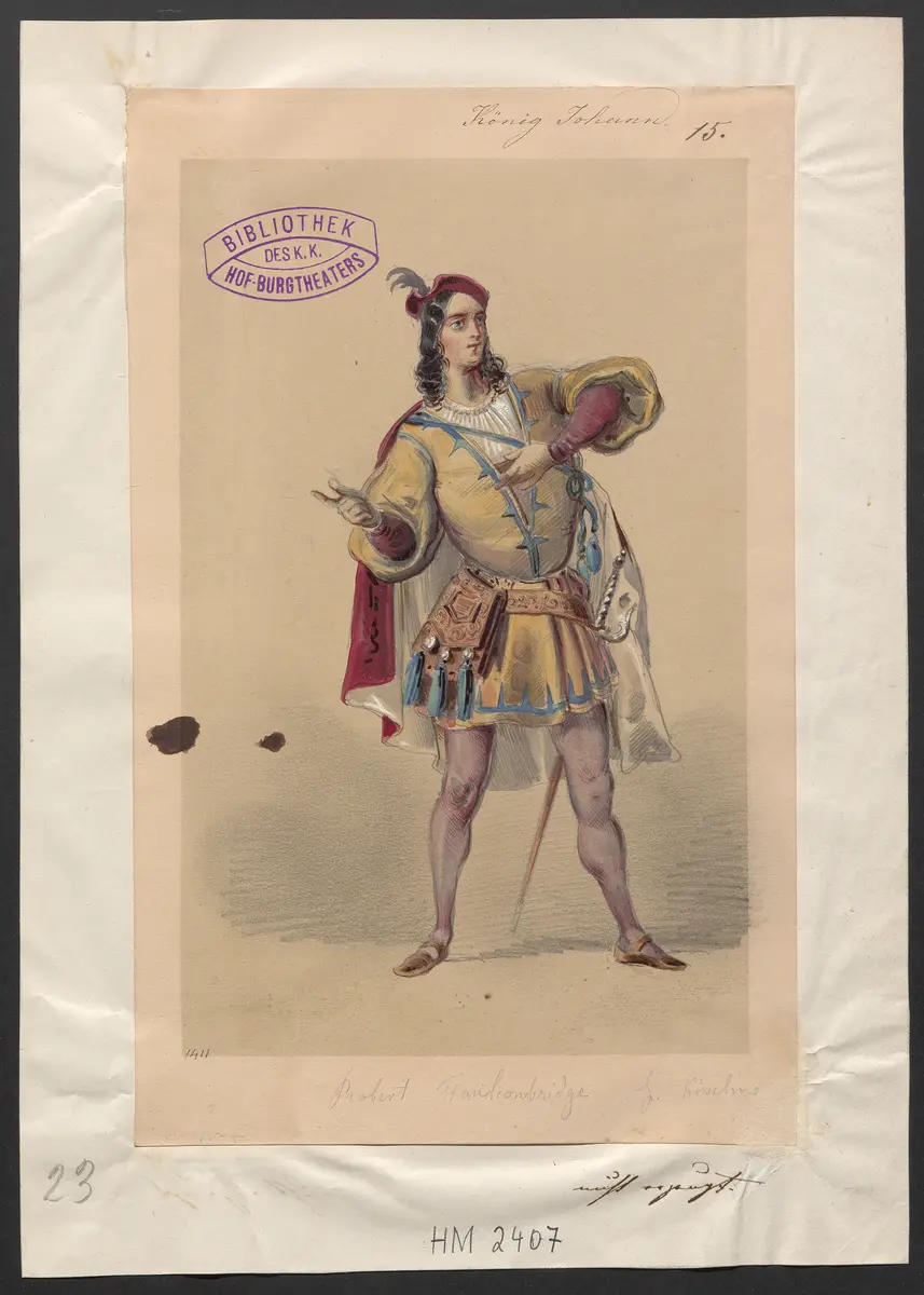 König Johann, Originaltitel: King John, Titel der Serie: Figurinen des k.k. Hof-Burgtheaters