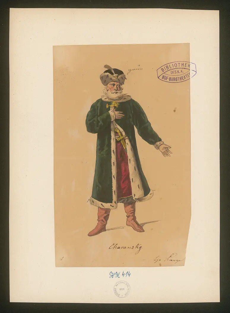 Die Fürsten Chawansky, Titel der Serie: Figurinen des k.k. Hof-Burgtheaters