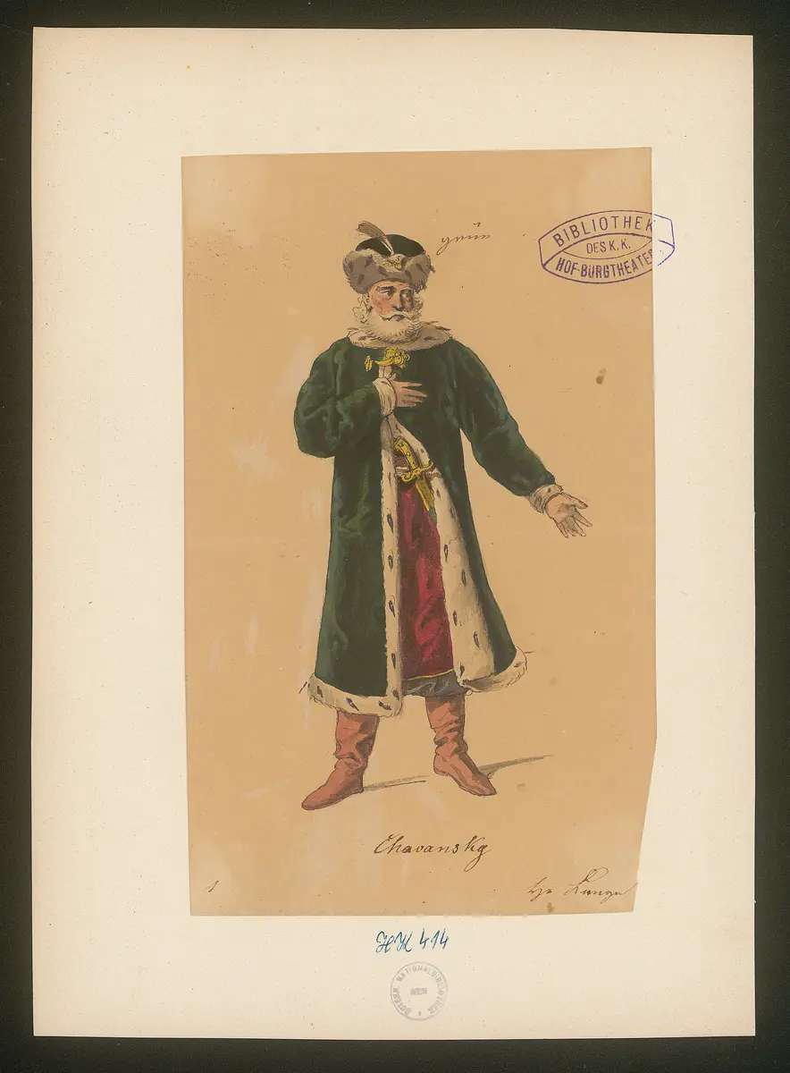 Die Fürsten Chawansky, Titel der Serie: Figurinen des k.k. Hof-Burgtheaters