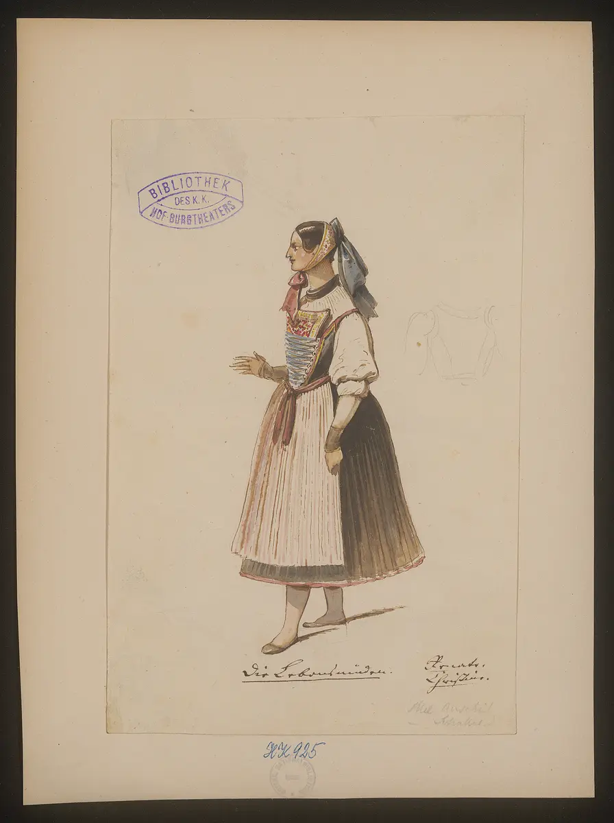 Die Lebensmüden, Titel der Serie: Figurinen des k.k. Hof-Burgtheaters