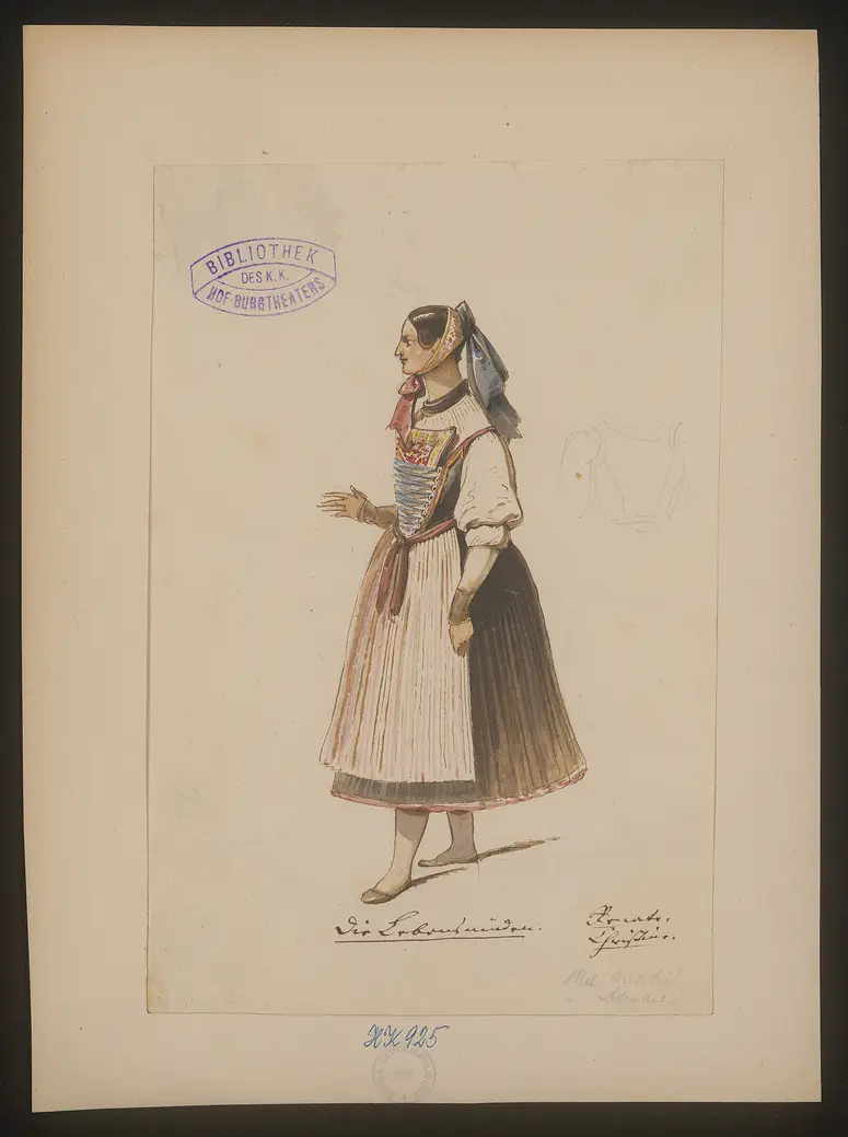 Die Lebensmüden, Titel der Serie: Figurinen des k.k. Hof-Burgtheaters