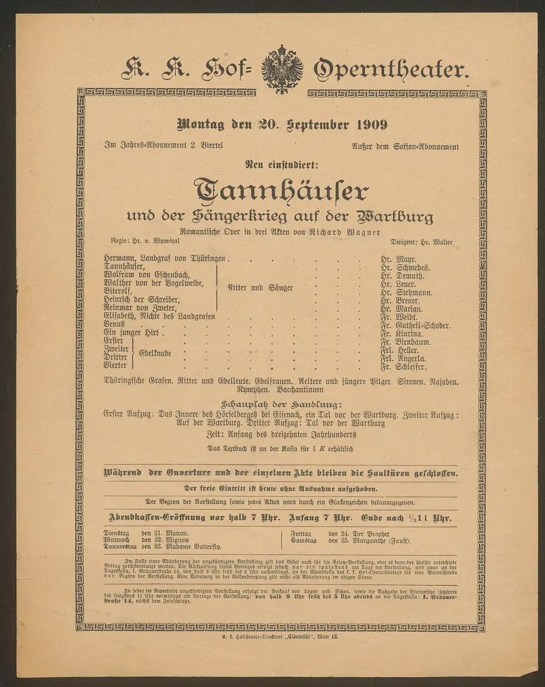 Tannhäuser und der Sängerkrieg auf der Wartburg