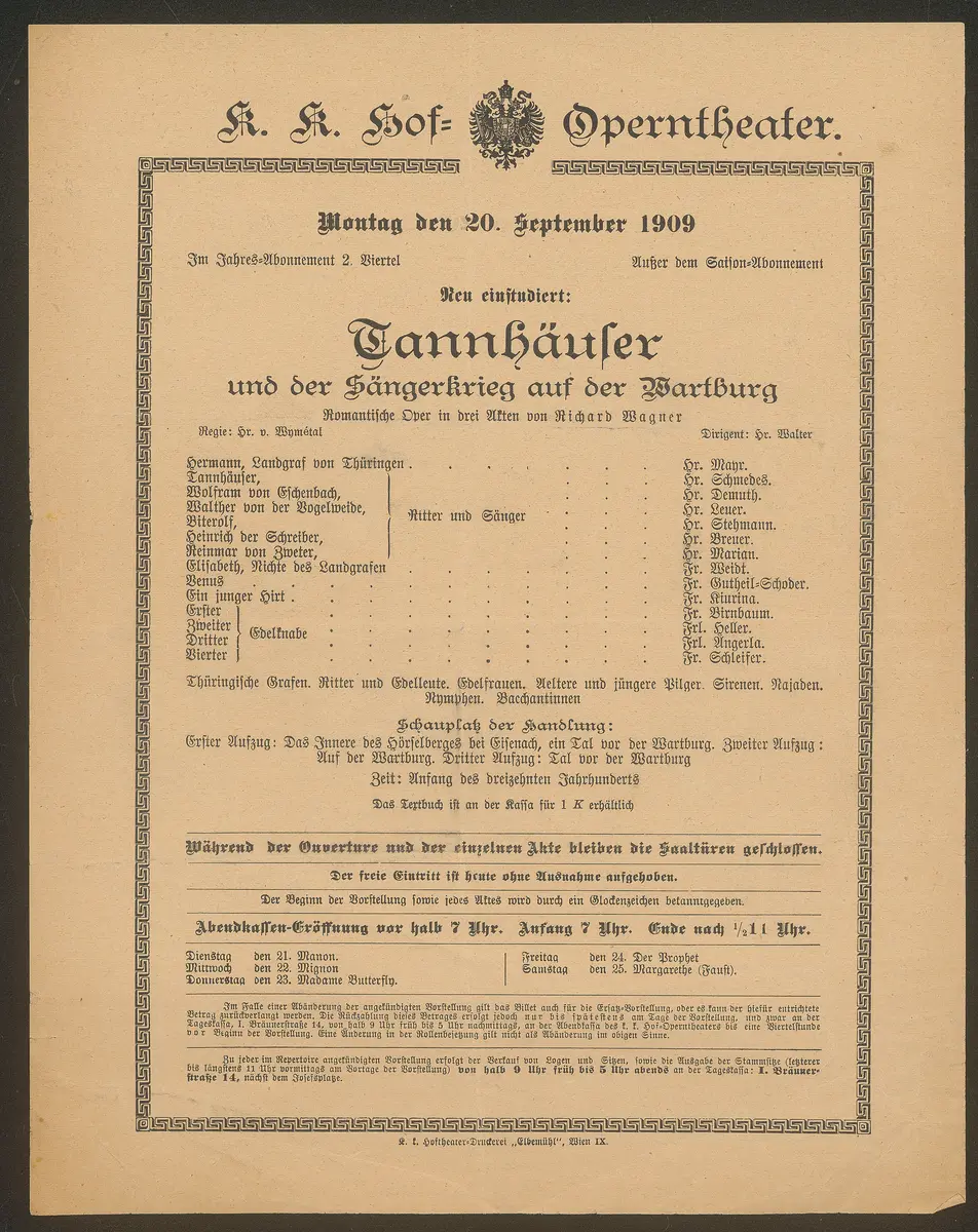 Tannhäuser und der Sängerkrieg auf der Wartburg