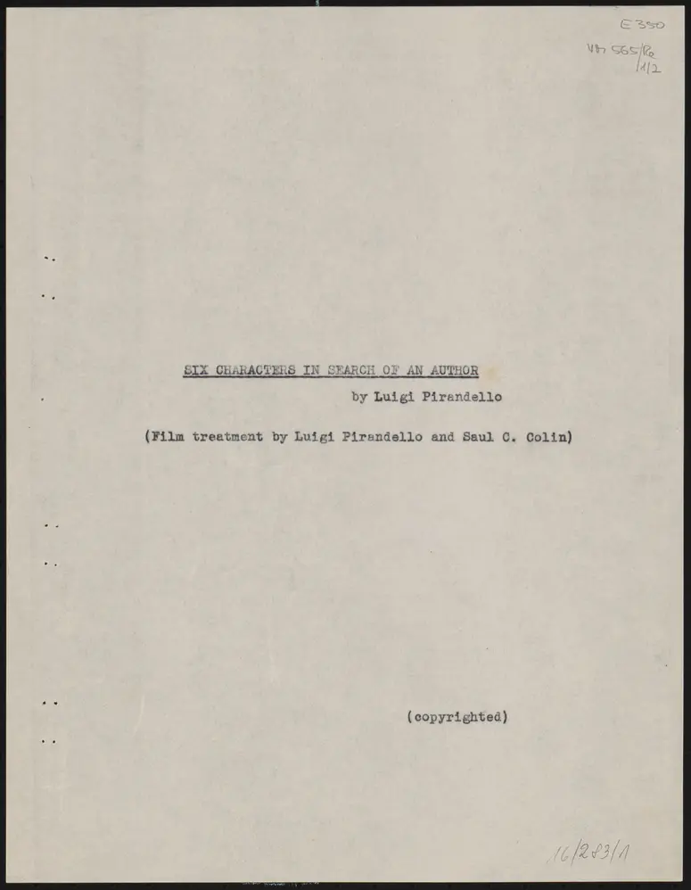 Sechs Personen suchen einen Autor