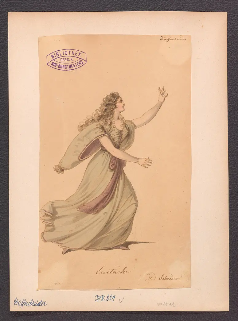 Die Waffenbrüder, Alternativtitel: Die Familie Schroffenstein, Titel der Serie: Figurinen des k.k. Hof-Burgtheaters