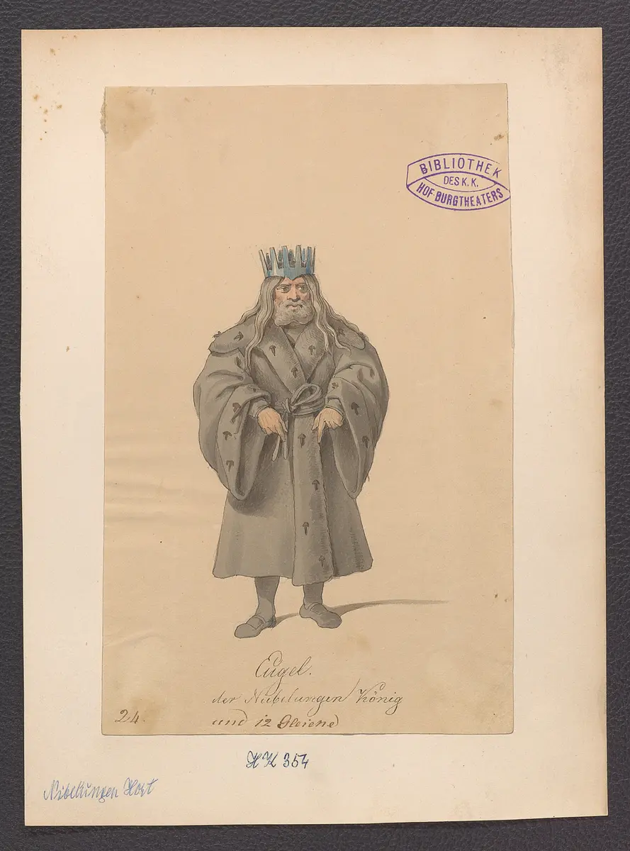 Der Nibelungenhort, Titel der Serie: Figurinen des k.k. Hof-Burgtheaters