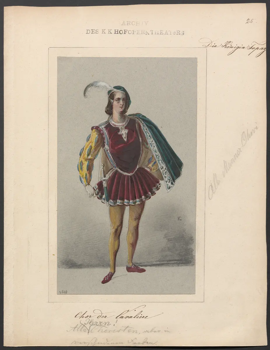 Königin Topas, Originaltitel: La reine Topaze, Titel der Serie: Figurinen des k.k. Hofoperntheaters