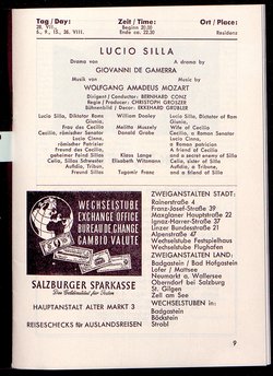 Salzburger Festspiele 1964, Titel in Vorlageform: Salzburgo Festival 1964, Verweis auf Stücktitel: Cosi fan tutte, Verweis auf Stücktitel: Figaros Hochzeit, Verweis auf Stücktitel: Lucio Silla, Verweis auf Stücktitel: Die Zauberflöte, Verweis auf Stücktitel: Ariadne auf Naxos, Verweis auf Stücktitel: Elektra, Verweis auf Stücktitel: Der Rosenkavalier, Verweis auf Stücktitel: Macbeth, Verweis auf Stücktitel: Jedermann, Verweis auf Stücktitel: Faust, Verweis auf Stücktitel: Die lustigen Weiber von Windsor