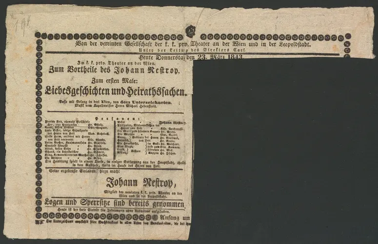 Liebesgeschichten und Heirathssachen, Liebesgeschichten und Heiratssachen
