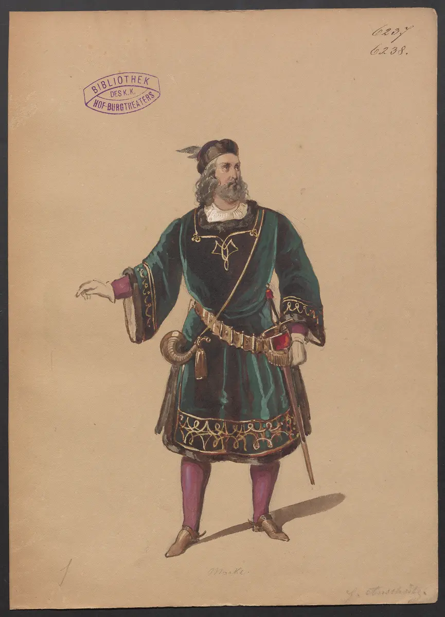 Tristan, Titel der Serie: Figurinen des k.k. Hof-Burgtheaters