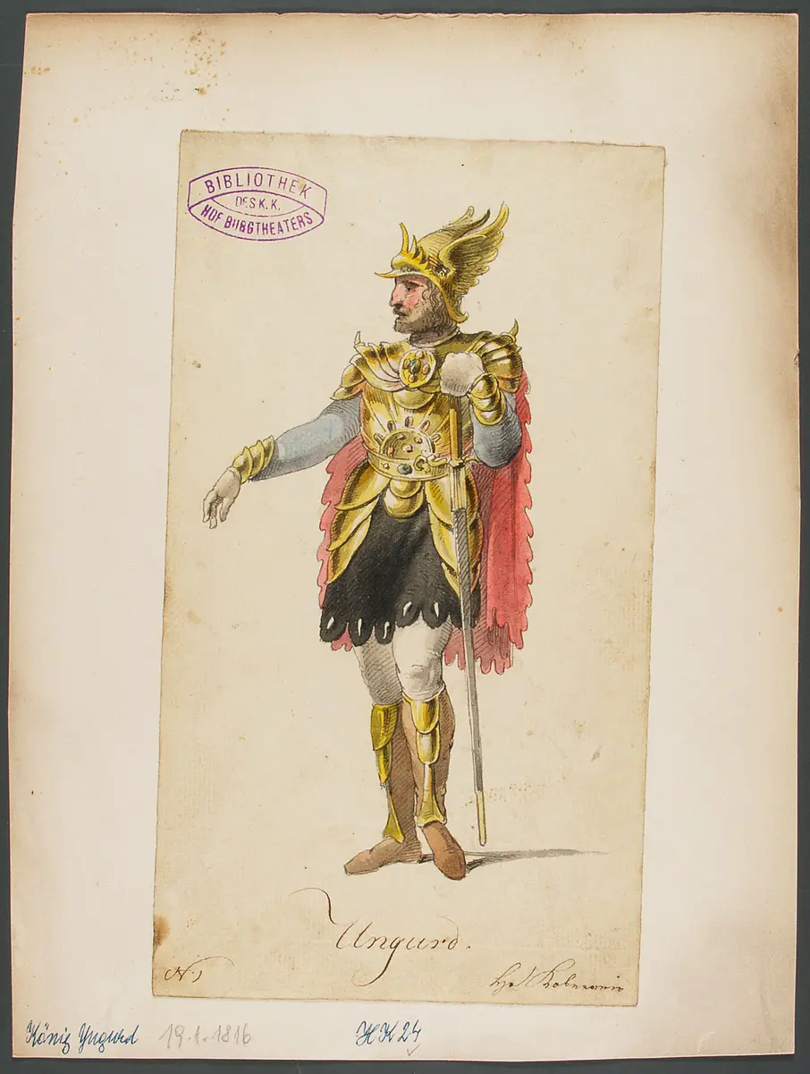 König Yngurd, Titel der Serie: Figurinen des k.k. Hof-Burgtheaters